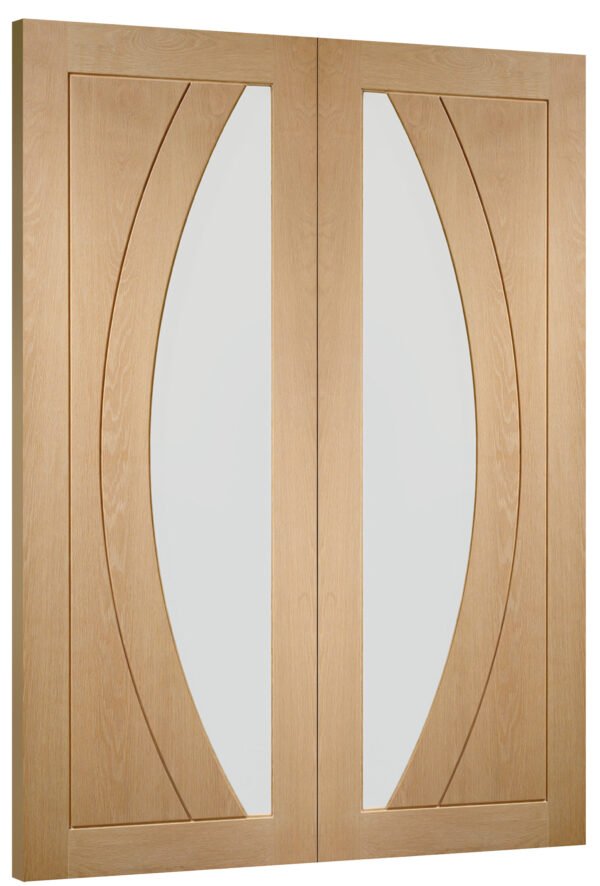 Internal Oak Salerno Pair with Clear Flat Glass - Image 2