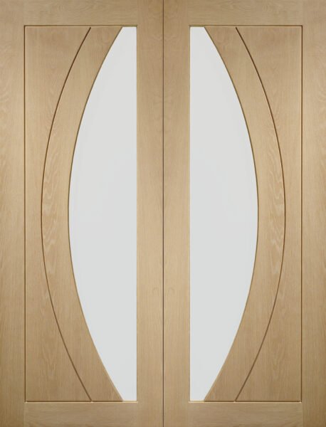 Internal Oak Salerno Pair with Clear Flat Glass