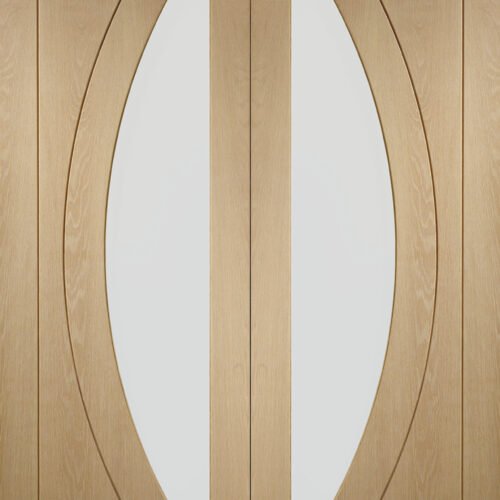 Internal Oak Salerno Pair with Clear Flat Glass