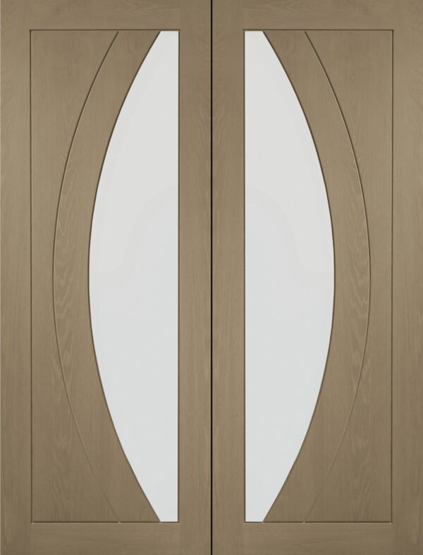 Internal Oak Salerno Pair with Clear Flat Glass - Image 9