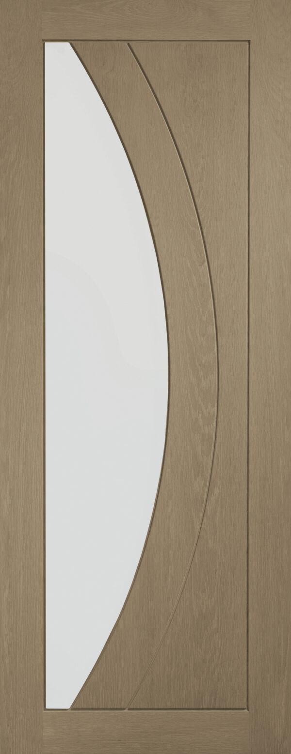 Internal Oak Salerno with Clear Glass Fire Door - Image 6