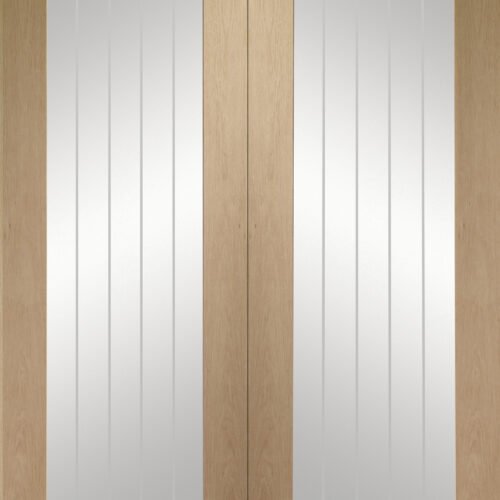 Internal Oak Suffolk Pattern 10 Pair with Clear Etched Glass