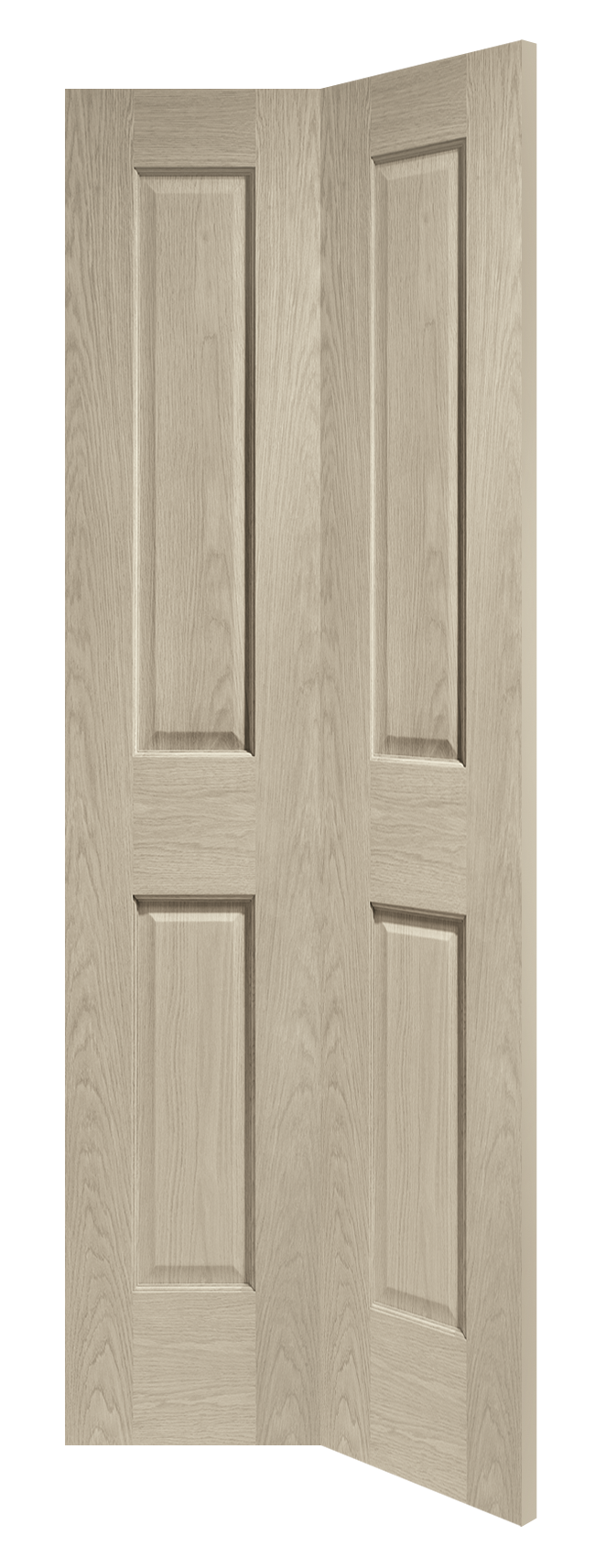 Internal Oak Victorian 4 Panel Bi-Fold Door – Crema, 1981 x 762 x 35 mm