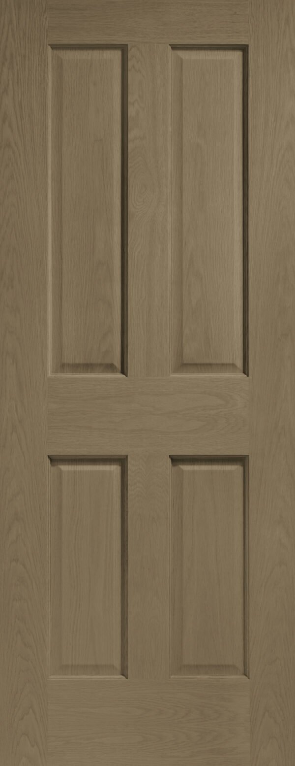 Internal Oak Victorian 4 Panel Fire Door - Image 15