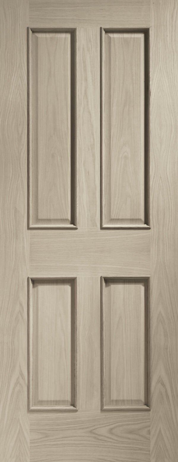 Internal Oak Victorian 4 Panel Fire Door with Raised Mouldings - Image 9