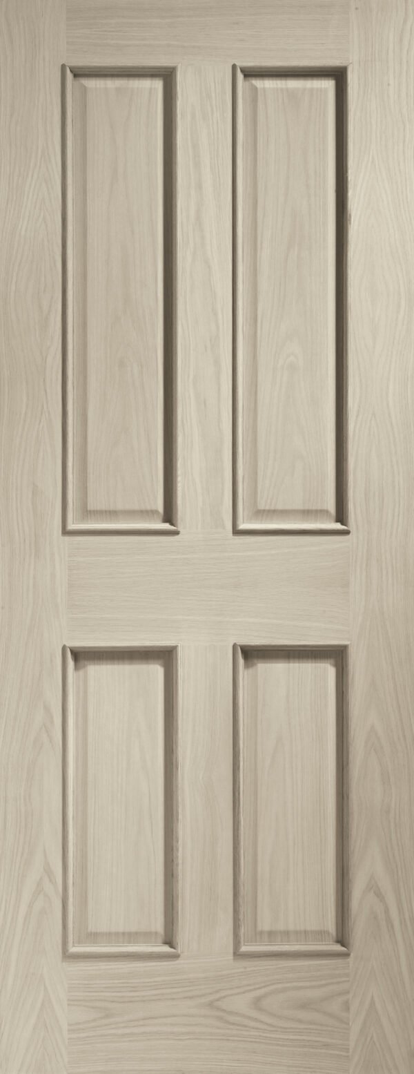 Internal Oak Victorian 4 Panel Fire Door with Raised Mouldings - Image 6