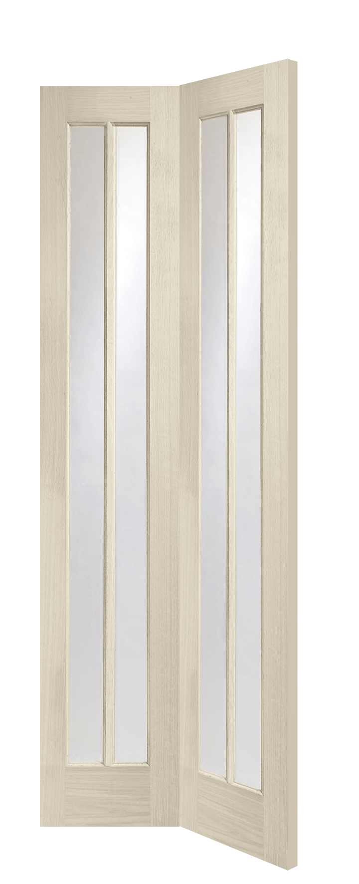 Worcester Internal Oak Bi-Fold Door with Clear Glass – Blanco, 1981 x 762 x 35 mm