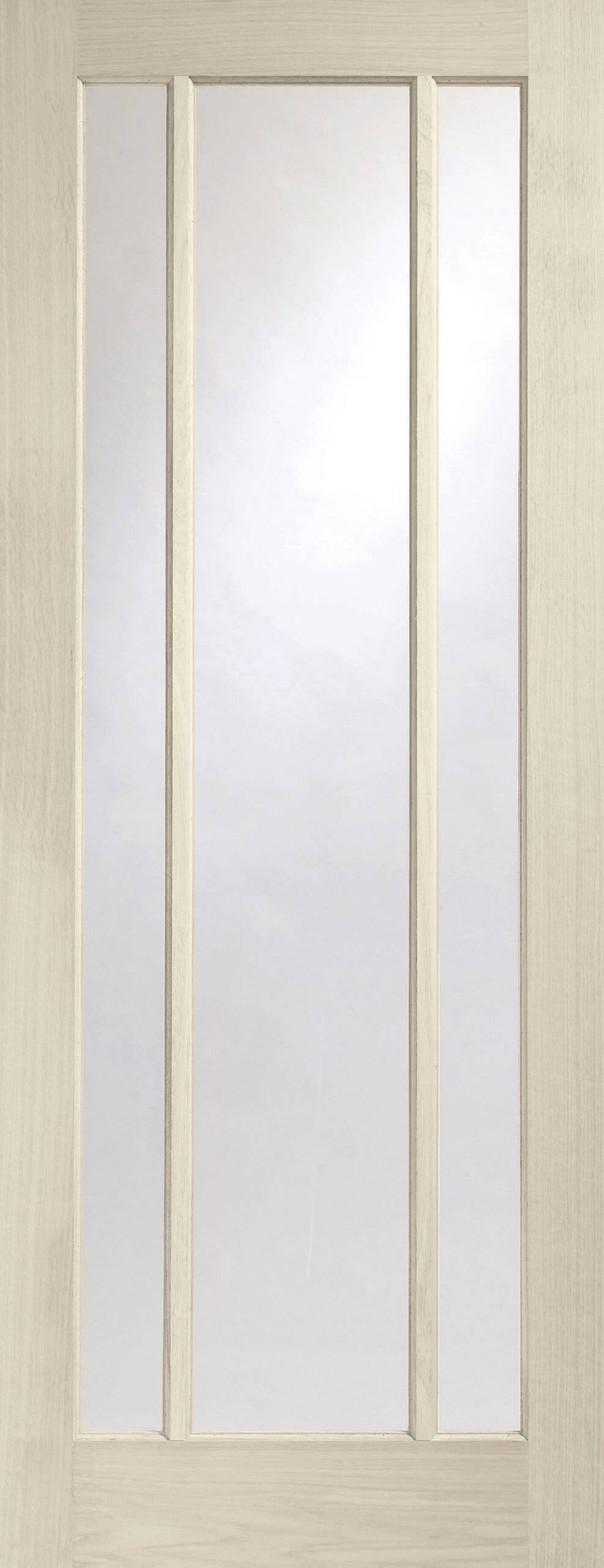 Worcester Internal Oak Fire Door with Clear Glass – 1981 x 762 x 44 mm, blanco