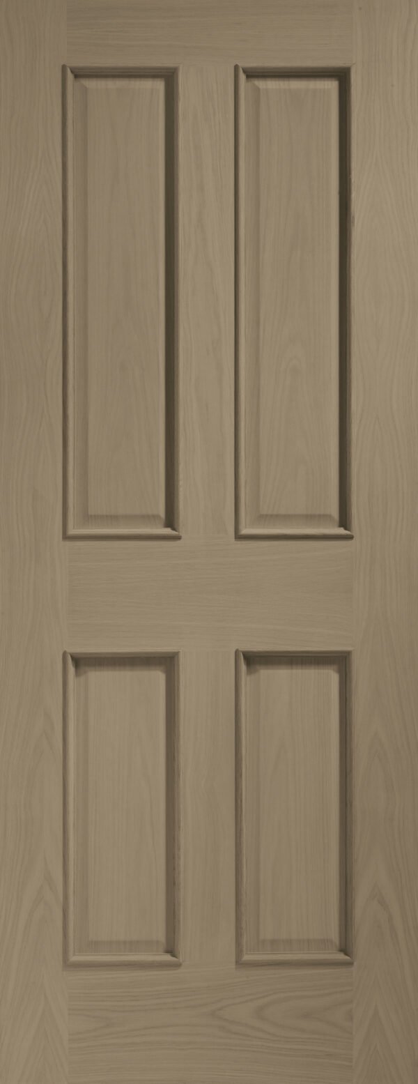 Internal Oak Victorian 4 Panel Fire Door with Raised Mouldings - Image 8