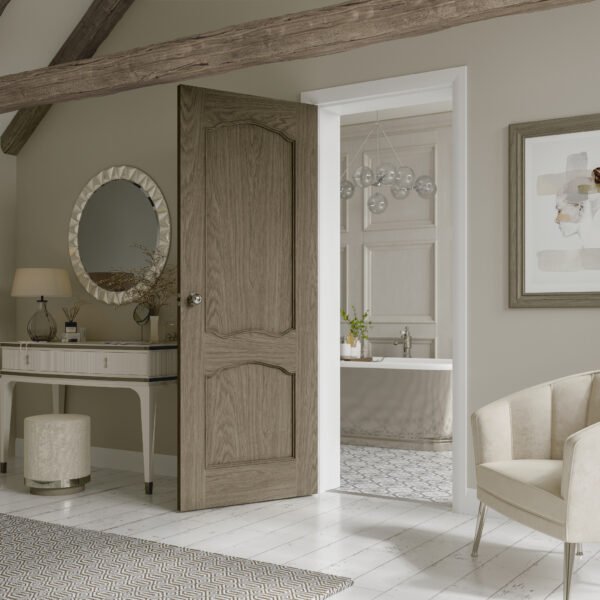 Internal Oak Louis Door with Raised Mouldings - Image 3