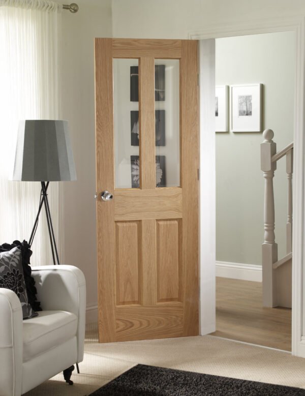 Internal Oak Malton Door with Clear Bevelled Glass - Image 3