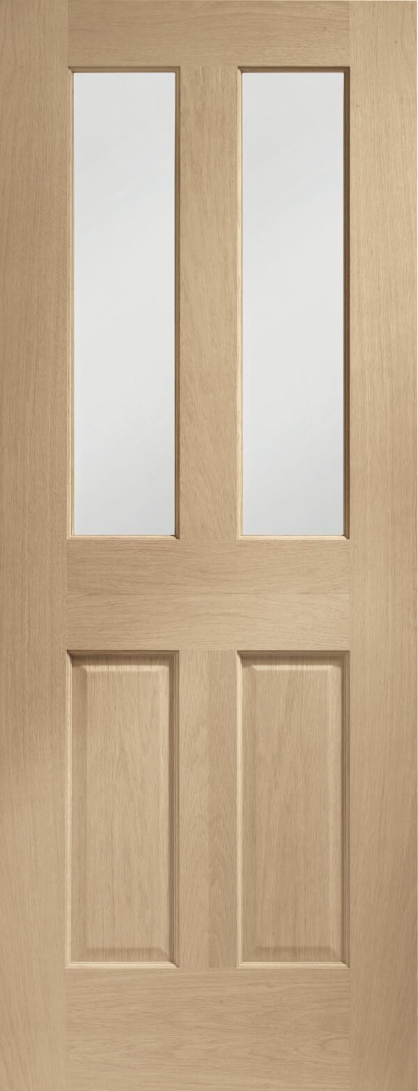 Malton Pre-Finished Internal Oak Door with Clear Bevelled Glass - Image 16