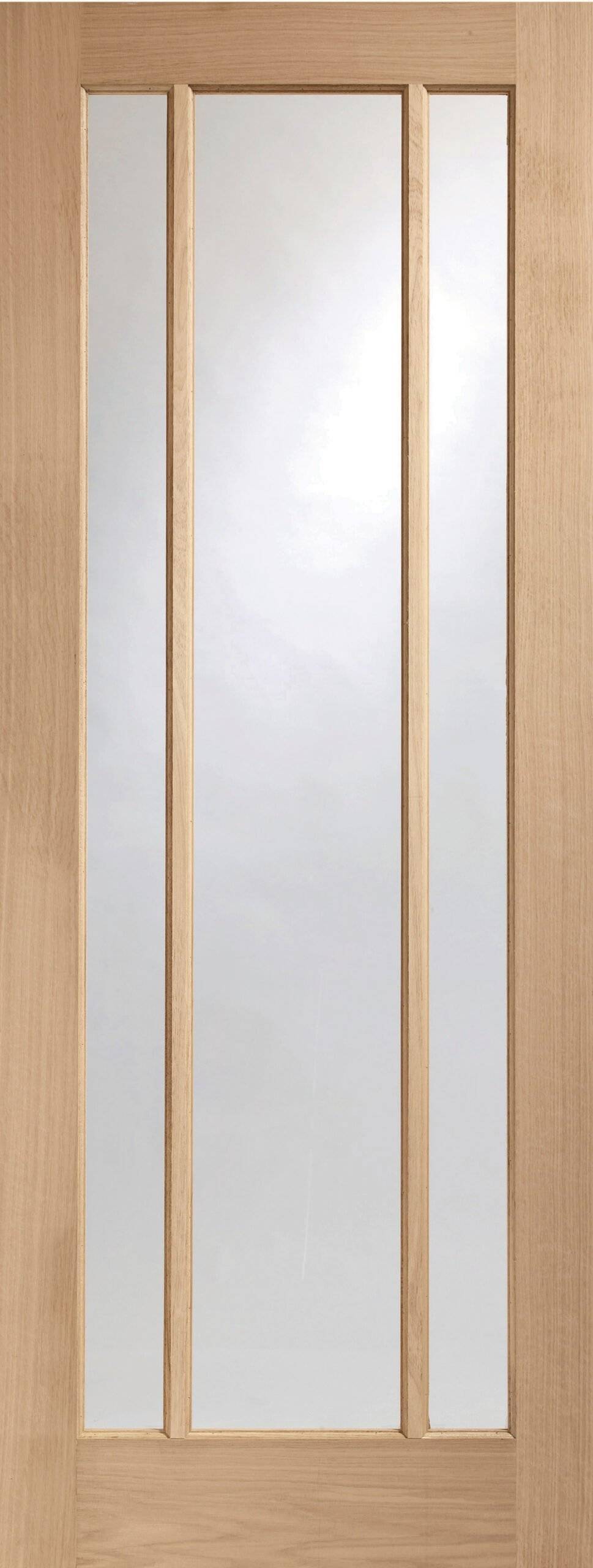 Worcester Pre-Finished Internal Oak Door with Clear Glass – pre_finished, 2040 x 826 x 40 mm