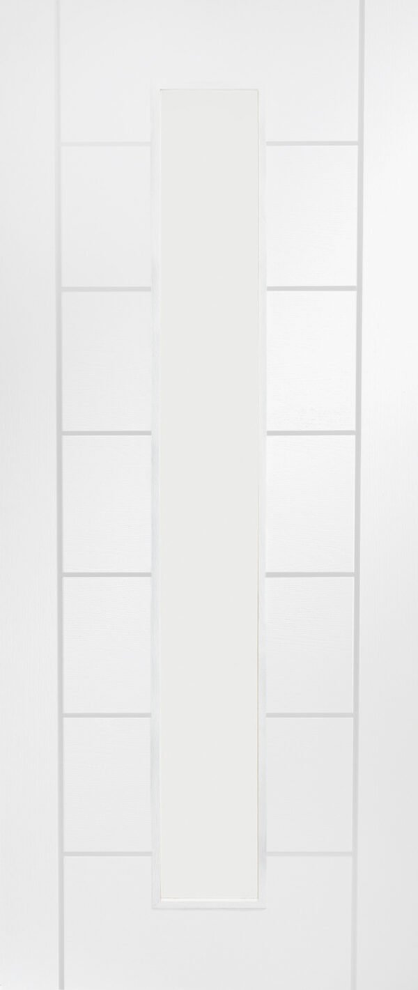 Internal White Primed Palermo 1L with Clear Glass Fire Door - Image 6