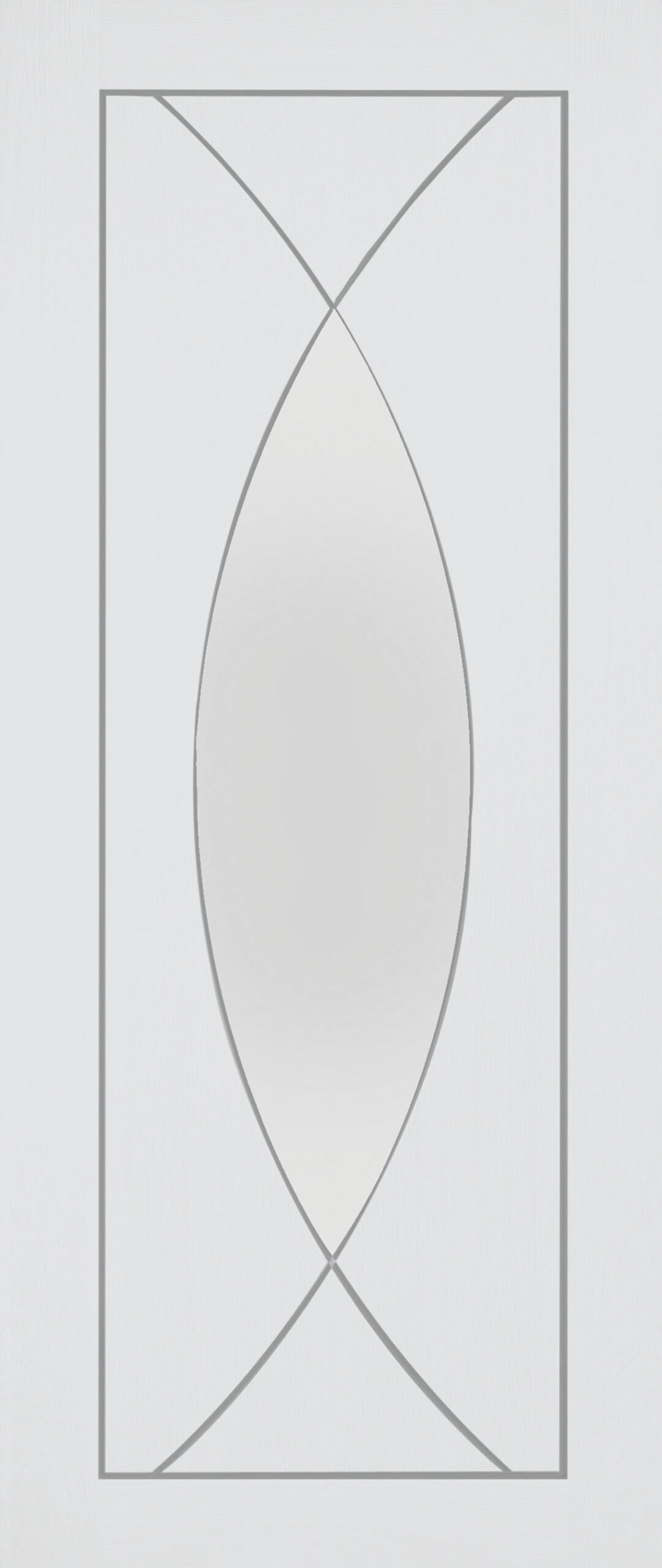 Internal White Primed Pesaro with Clear Glass – White Primed, 2040 x 726 x 40 mm