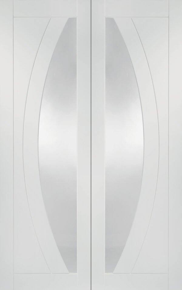 Internal White Primed Salerno Door Pair with Clear Glass - Image 12