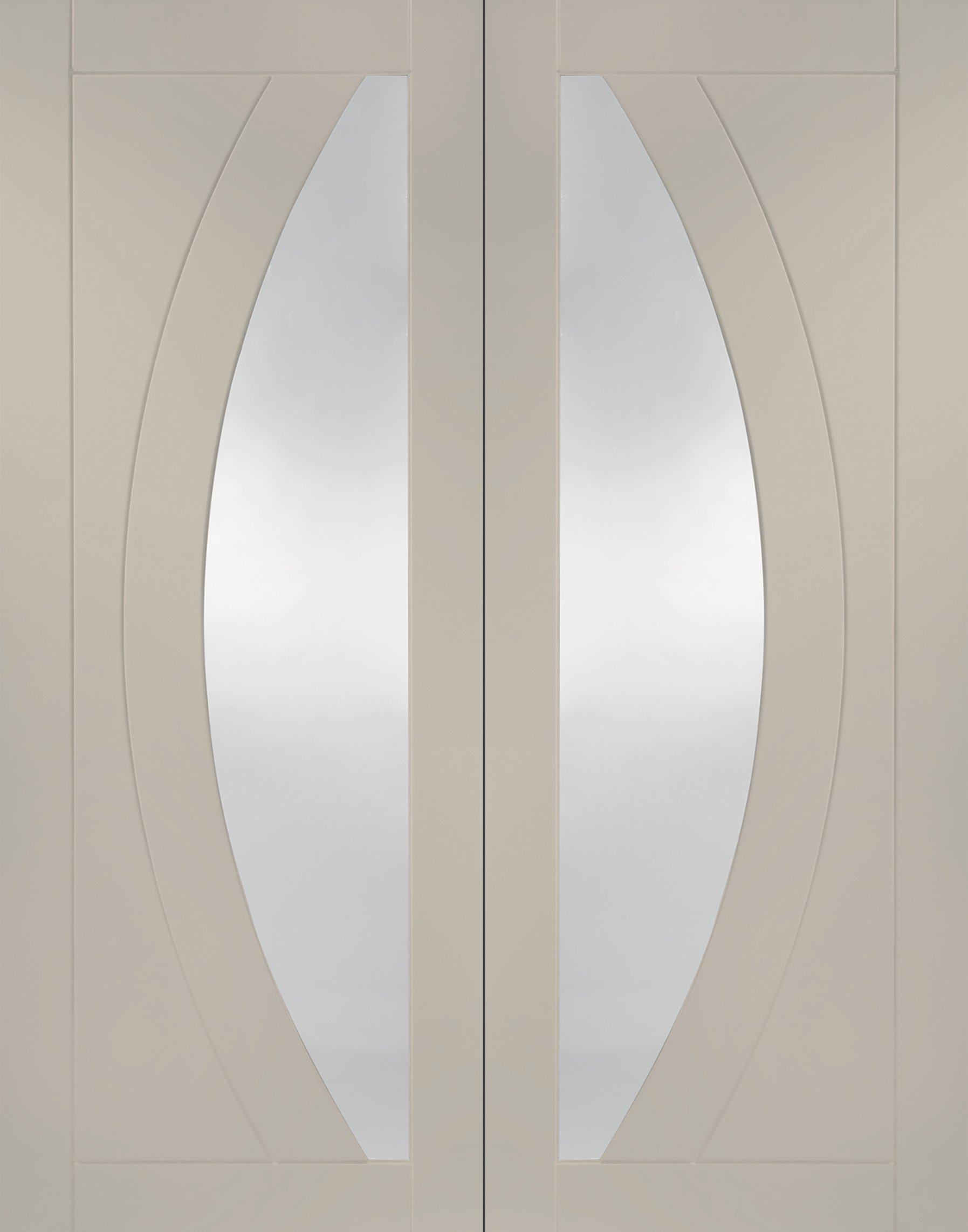 Internal White Primed Salerno Door Pair with Clear Glass – Isabella, 1981 x 1220 x 40 mm