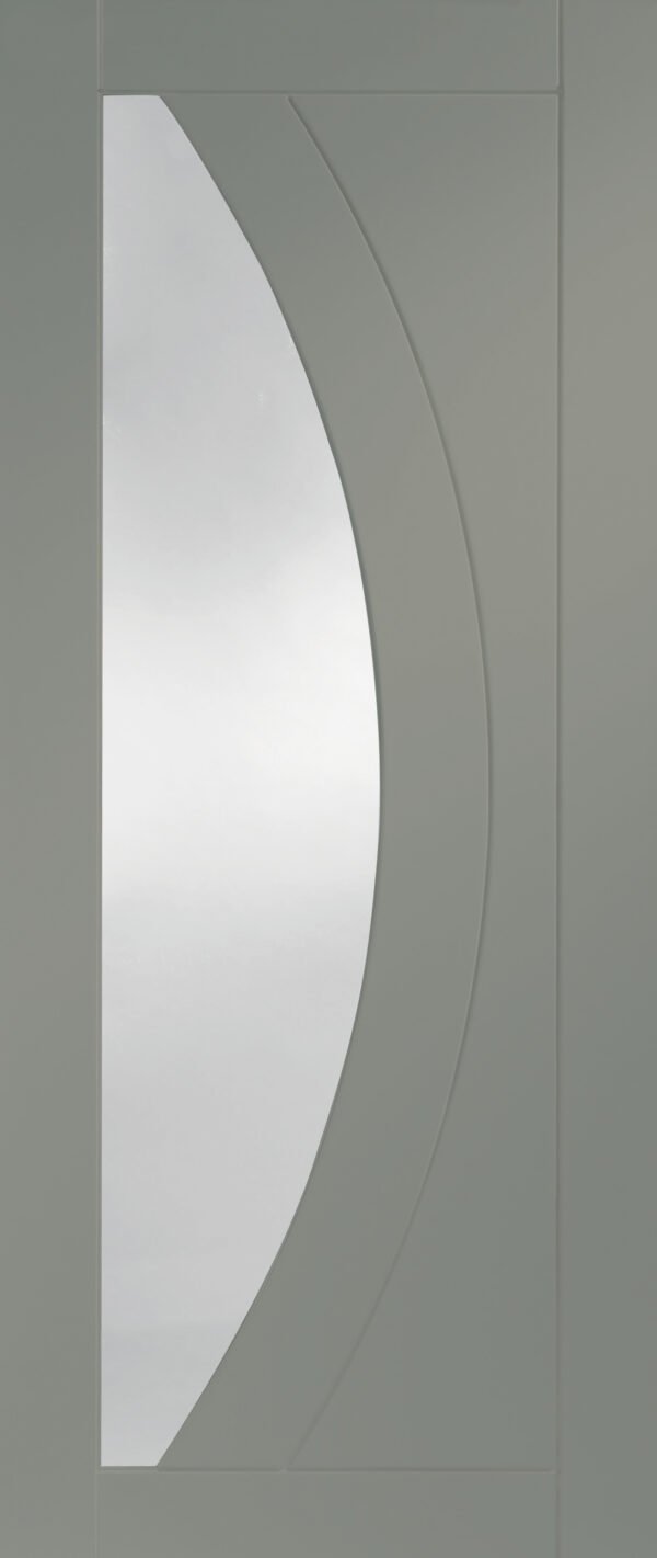 Internal White Primed Salerno Fire Door with Clear Glass - Image 5