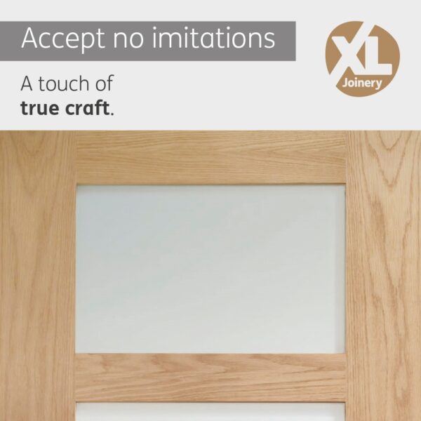 Internal Oak Shaker 4 Panel Fire Door with Clear Glass - Image 13