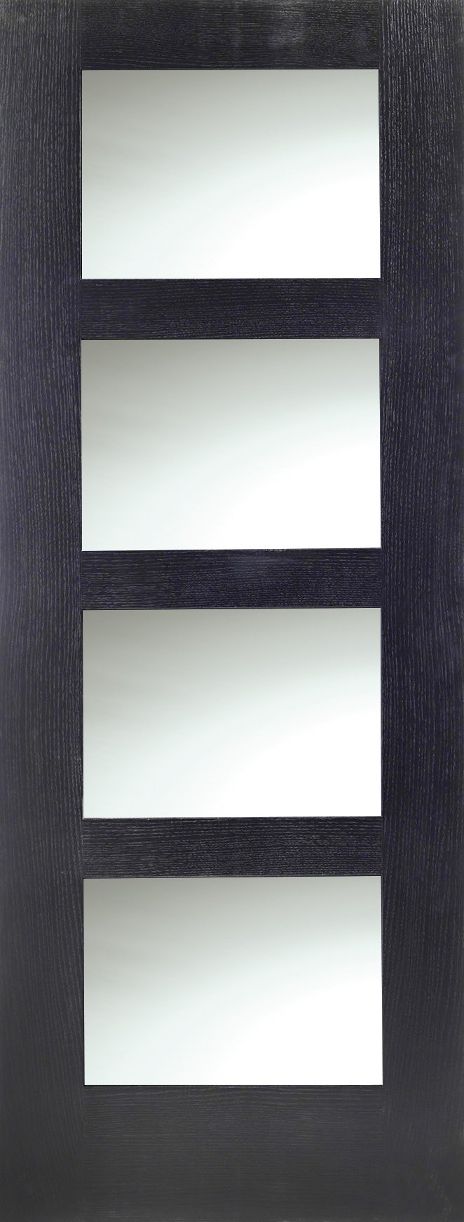 Internal Oak Shaker 4 Panel Fire Door with Obscure Glass – 1981 x 838 x 44 mm, Americano