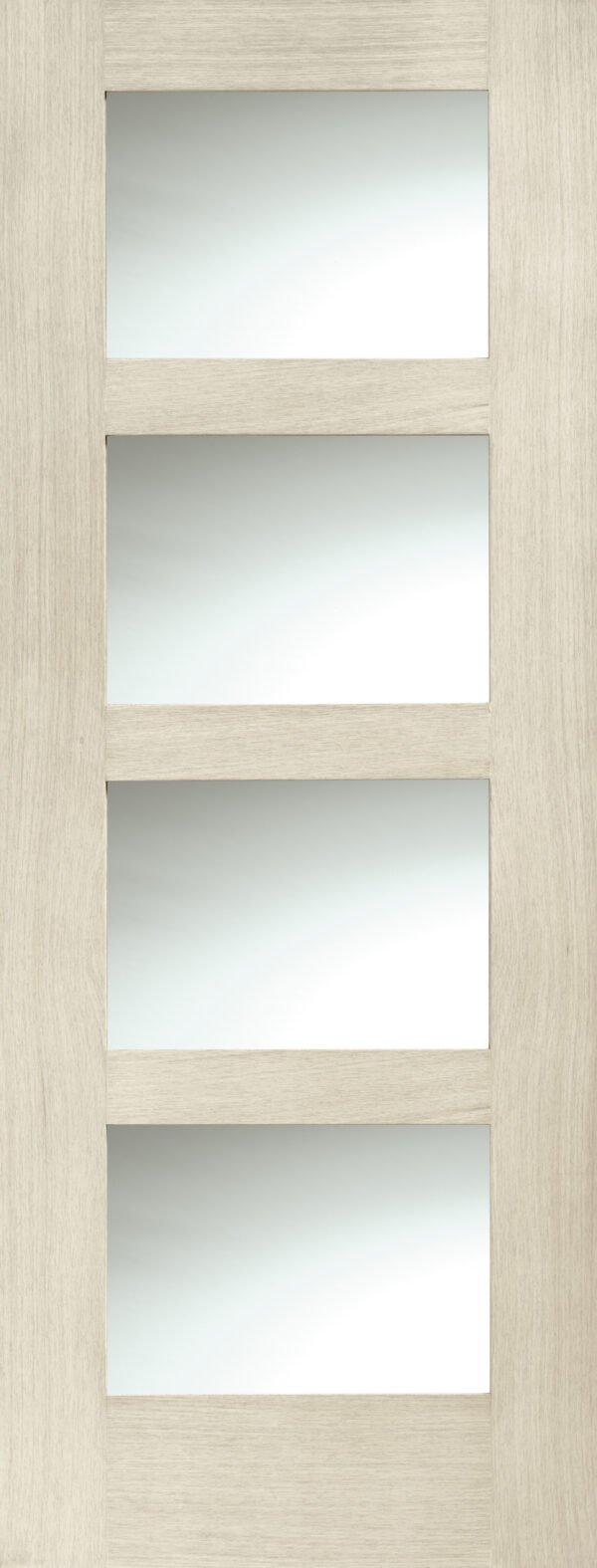 Internal Oak Shaker 4 Panel Fire Door with Clear Glass - Image 16