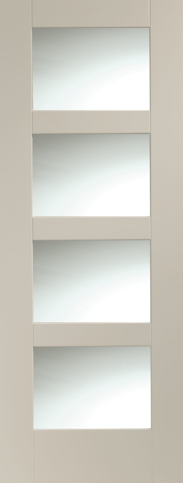 Shaker 4 Light Internal White Primed Door with Clear Glass - Image 6