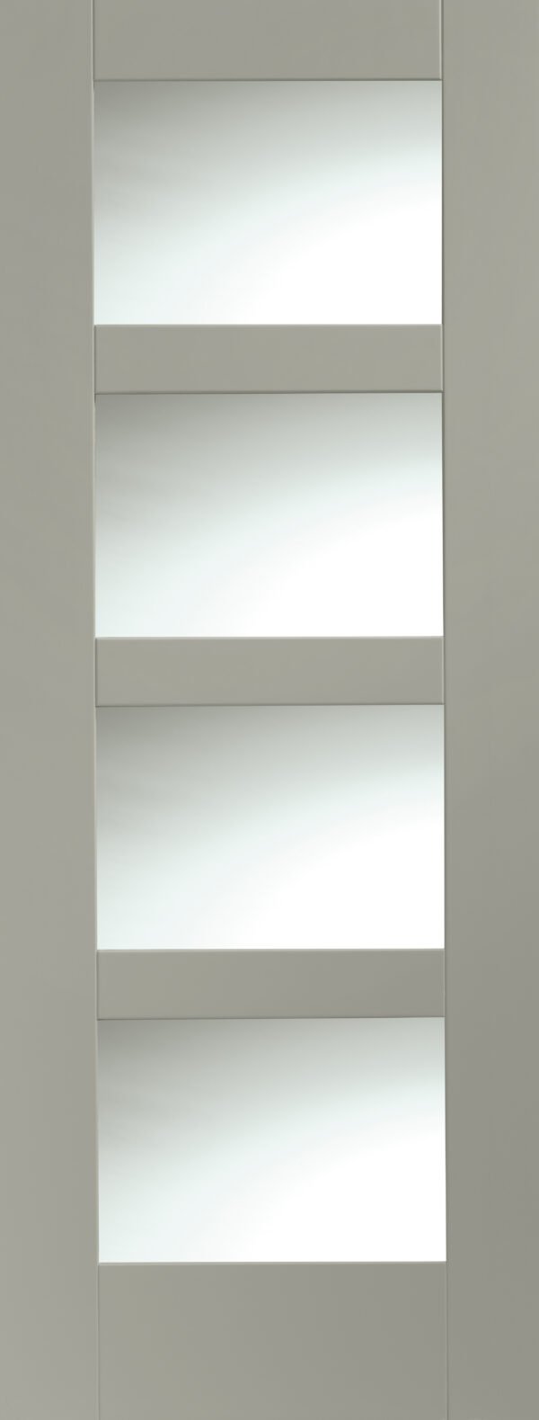 Shaker 4 Light Internal White Primed Door with Clear Glass - Image 9