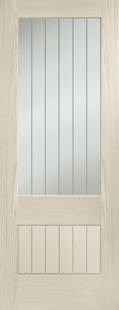 Suffolk Original 2XG Internal Oak Fire Door with Clear Etched Glass – Blanco, 1981 x 838 x 44 mm