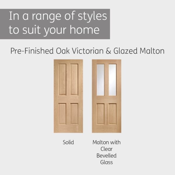 Victorian 4 Panel Pre-Finished Internal Oak Door - Image 9