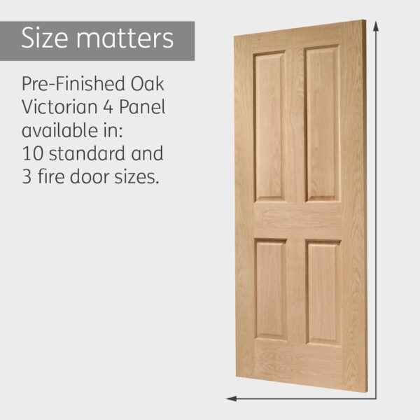 Victorian 4 Panel Pre-Finished Internal Oak Door - Image 10