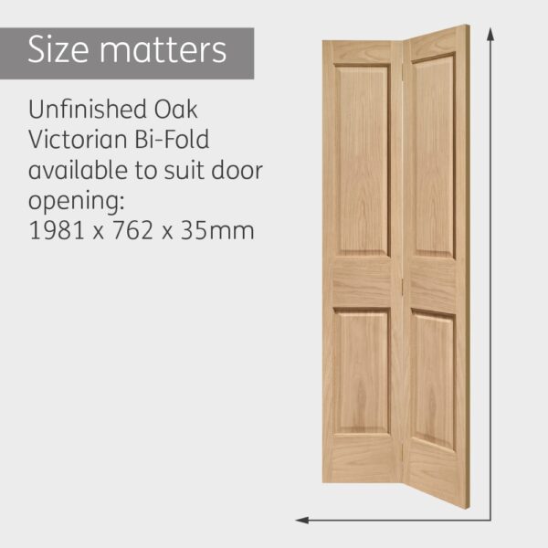 Internal Oak Victorian 4 Panel Bi-Fold Door - Image 10