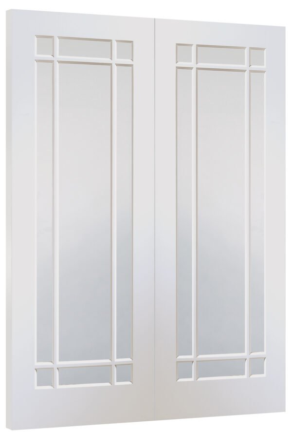 Internal White Primed Cheshire Pair with Clear Glass - Image 2