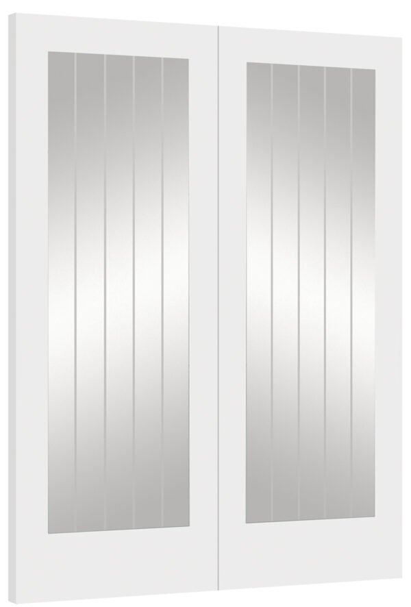 Internal White Primed Suffolk 1L Pair (Clear Etched Glass) - Image 2