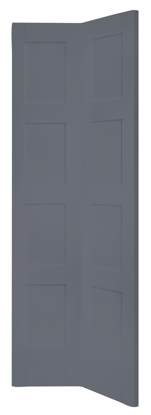 Shaker 4 Panel Bi-Fold Internal White Primed Door – Cinder, 1981 x 686 x 35 mm