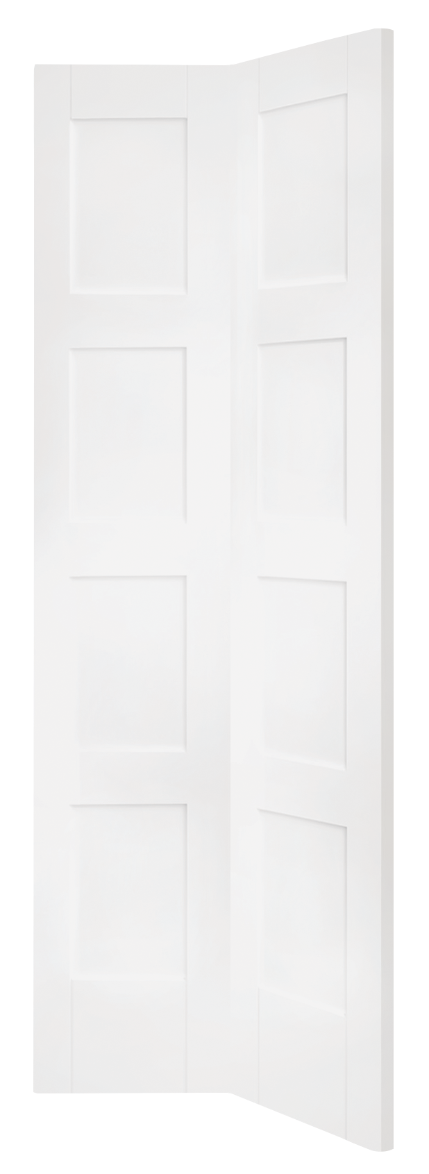 Shaker 4 Panel Bi-Fold Internal White Primed Door – White Primed, 1981 x 762 x 35 mm