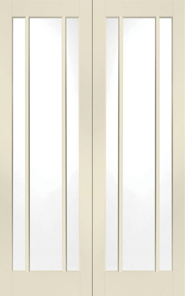 Internal White Primed Worcester Door Pair with Clear Glass - Image 6