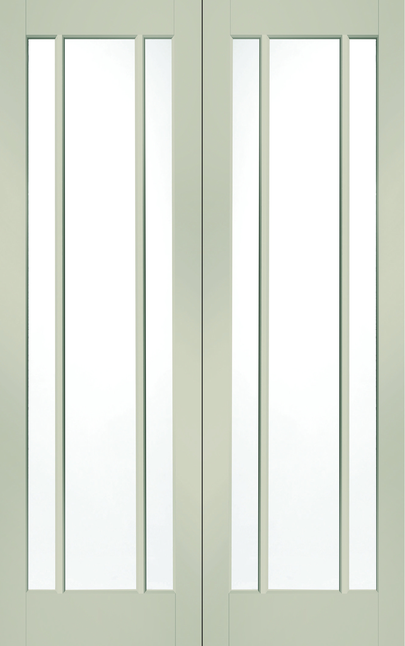 Internal White Primed Worcester Door Pair with Clear Glass – Isabella, 1981 x 1372 x 40 mm