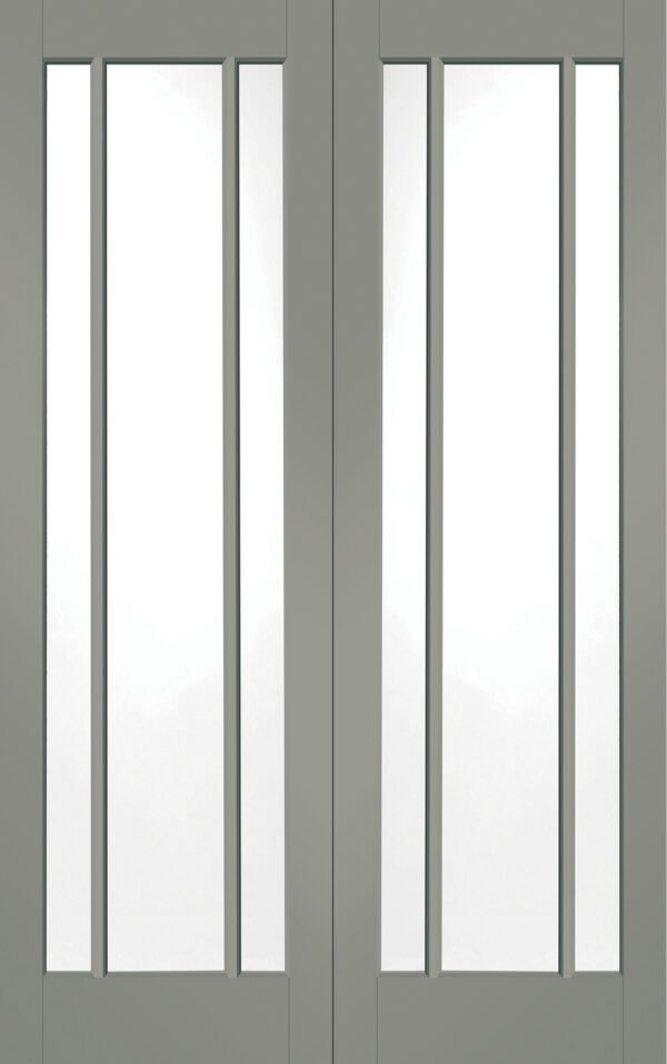 Internal White Primed Worcester Door Pair with Clear Glass - Image 5