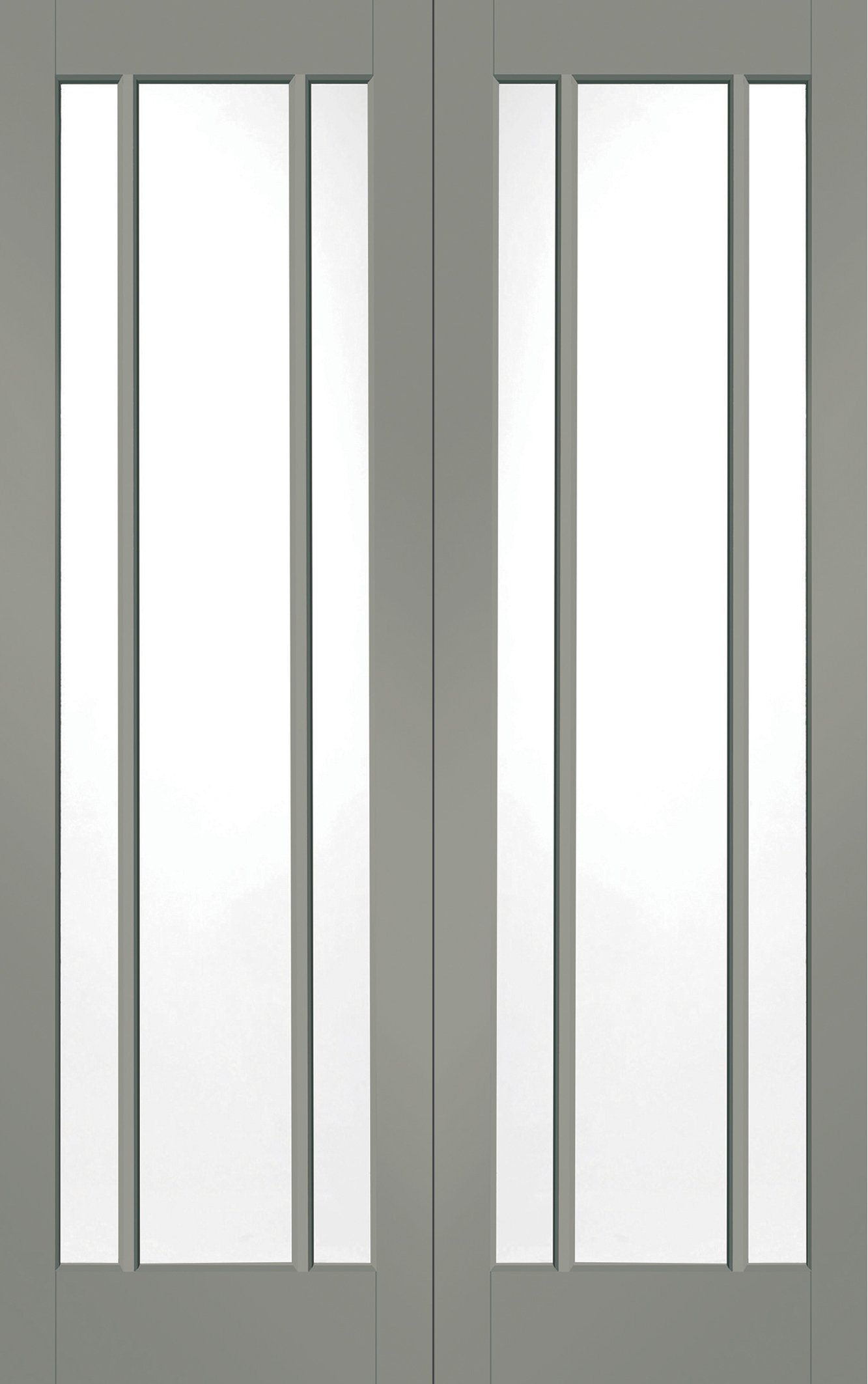 Internal White Primed Worcester Door Pair with Clear Glass – Slate, 1981 x 1372 x 40 mm