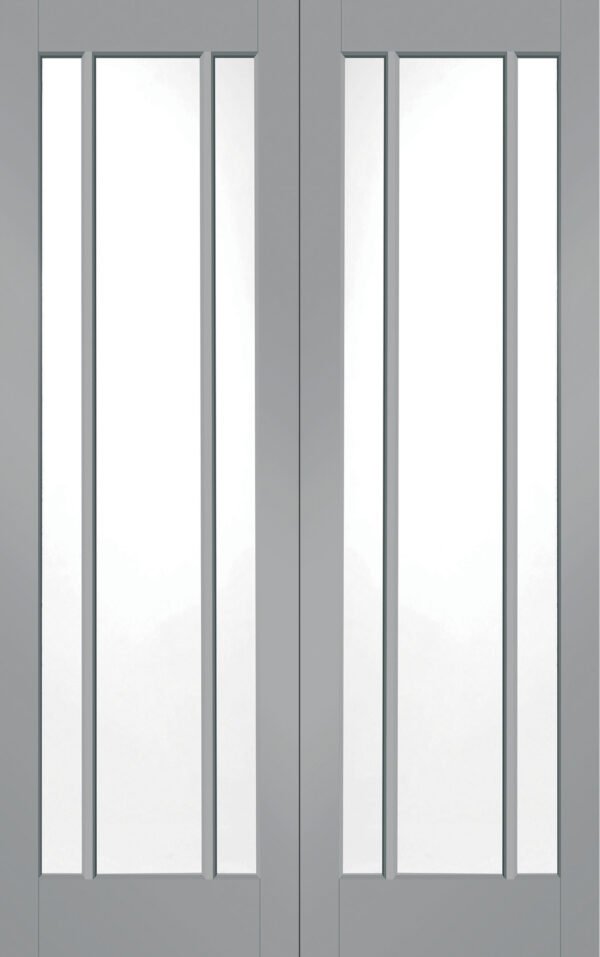 Internal White Primed Worcester Door Pair with Clear Glass - Image 8