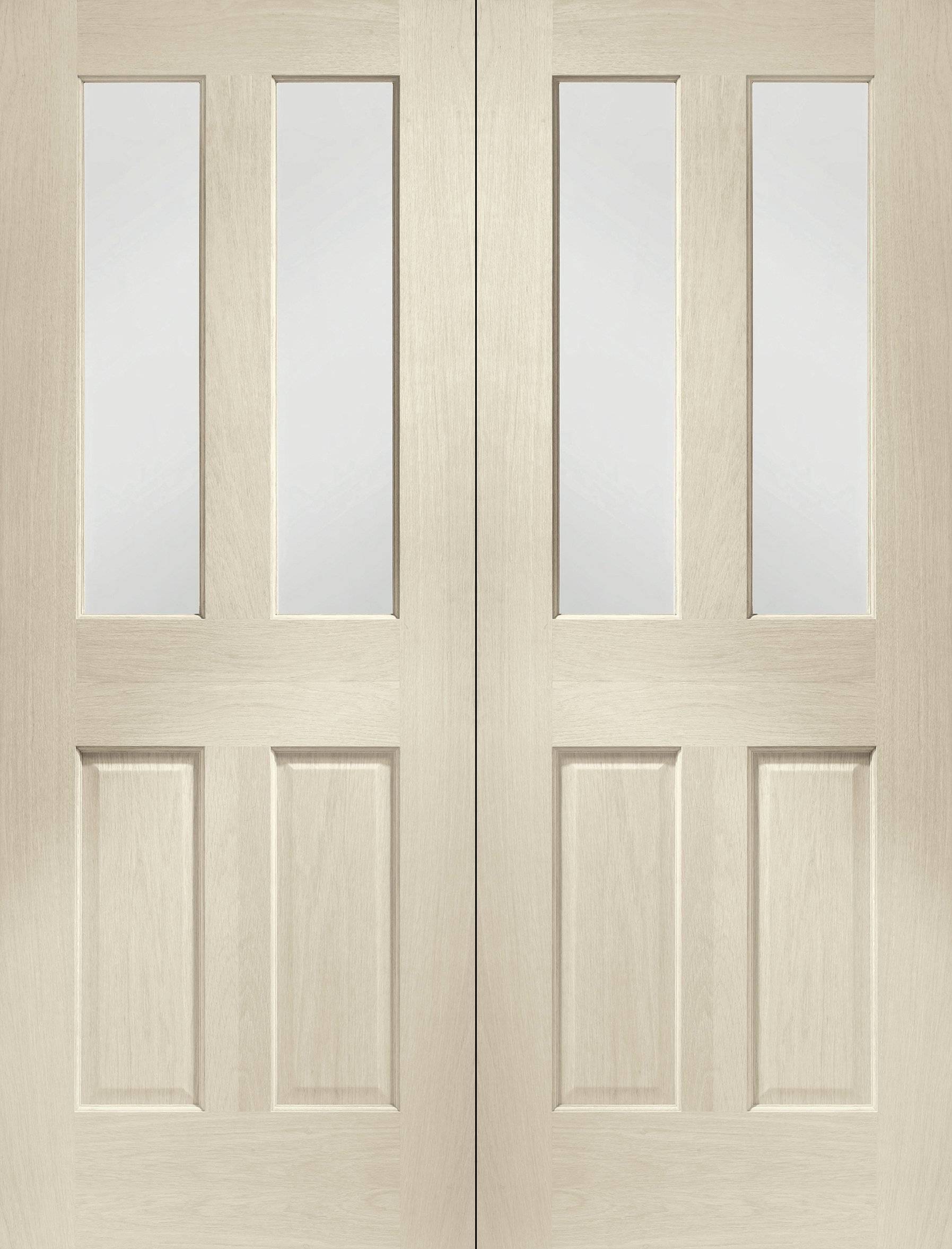 Internal Oak Malton Pair with Clear Bevelled Glass – Blanco, 1981 x 1524 x 40 mm