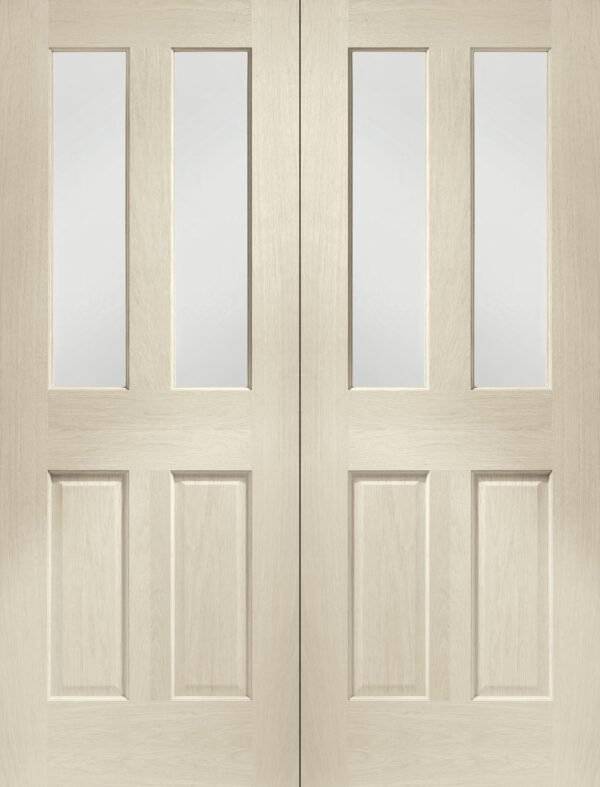 Internal Oak Malton Pair with Clear Bevelled Glass - Image 7