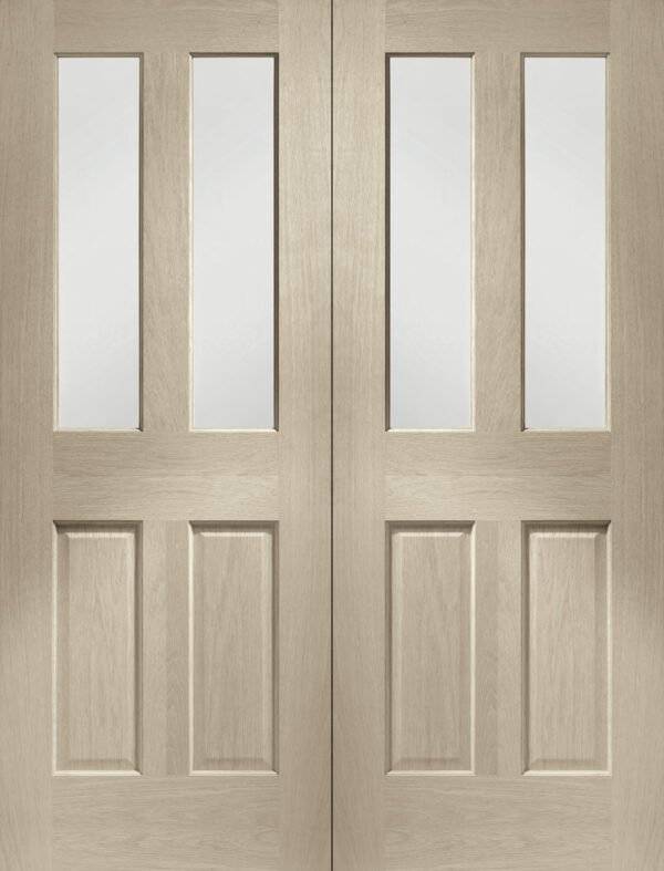 Internal Oak Malton Pair with Clear Bevelled Glass - Image 6