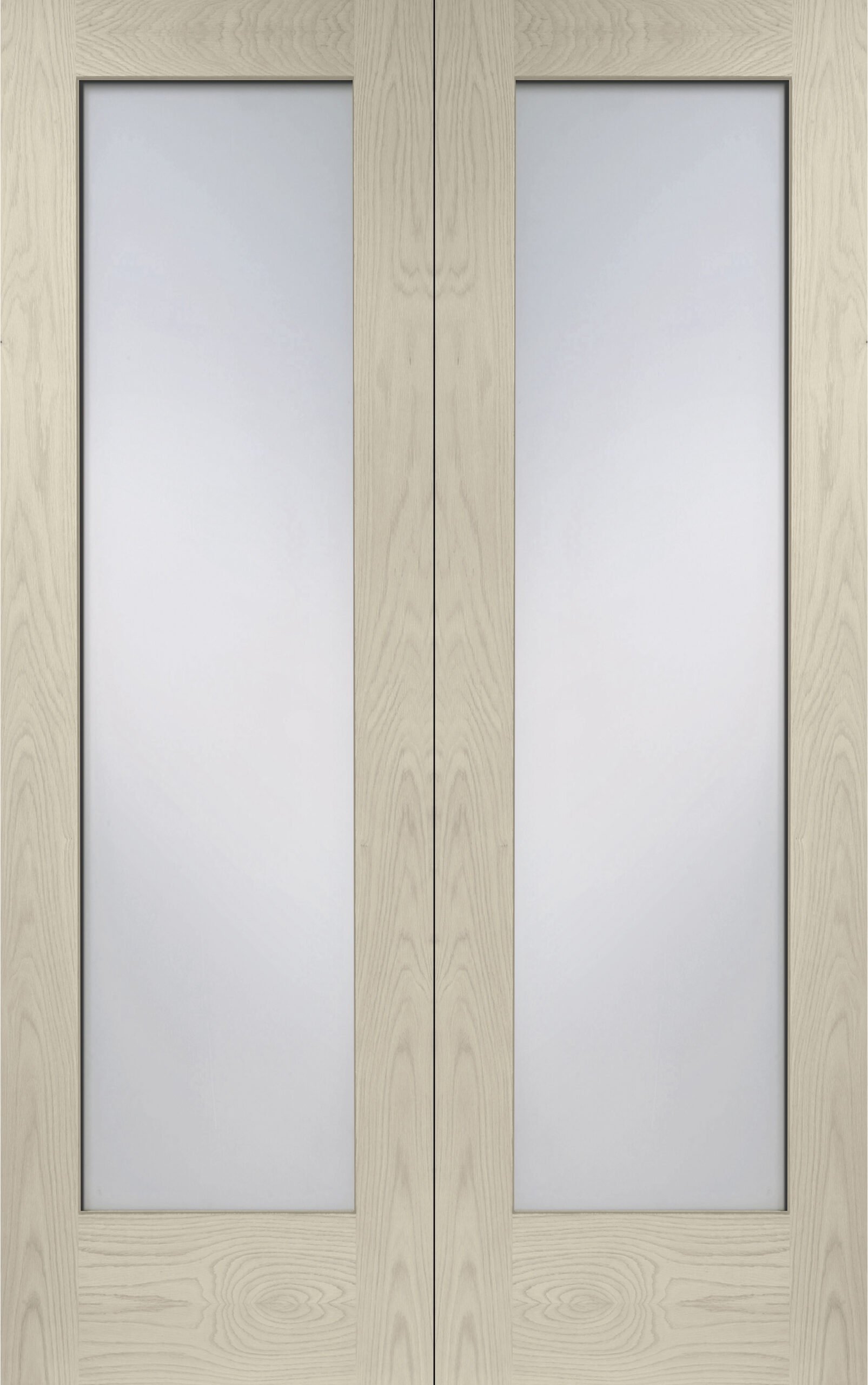 Internal Oak Pattern 10 Door Pair with Clear Glass – Blanco, 1981 x 1524 x 40 mm