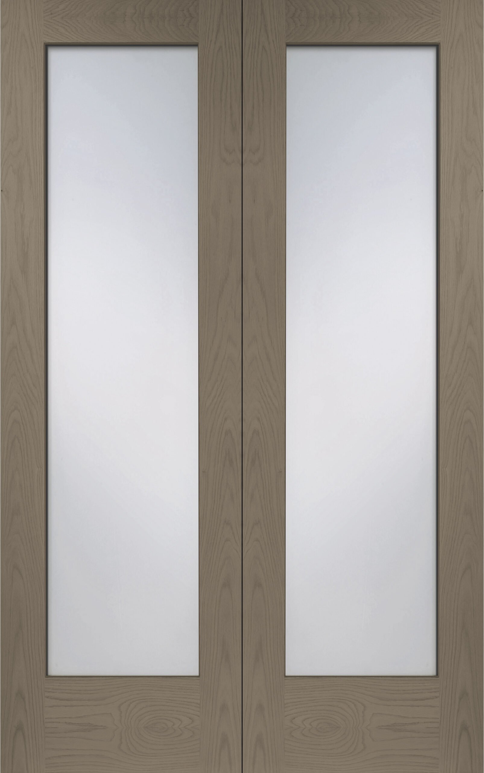 Internal Oak Pattern 10 Door Pair with Clear Glass – Cappuccino, 1981 x 1524 x 40 mm