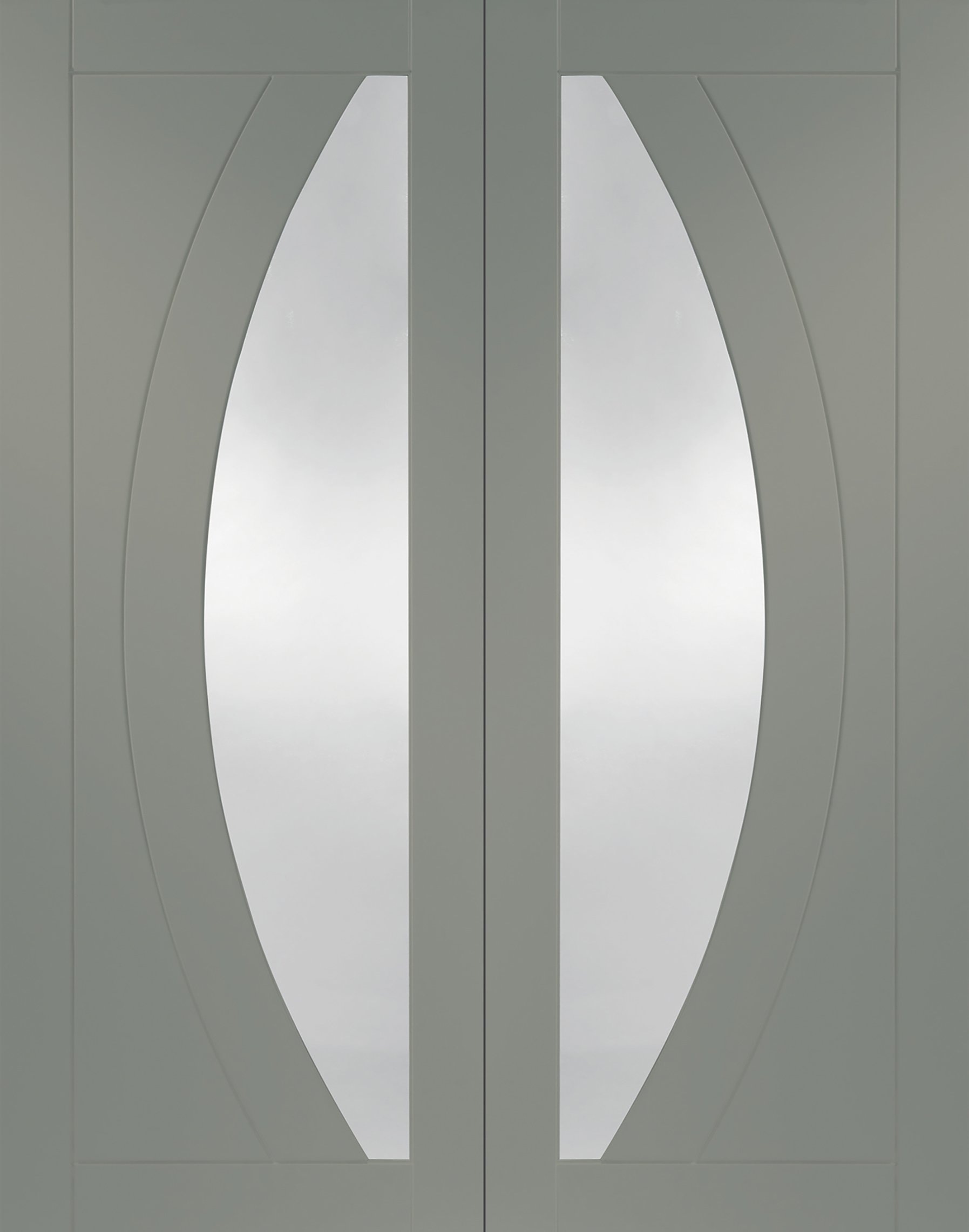 Internal White Primed Salerno Door Pair with Clear Glass – Slate, 1981 x 1372 x 40 mm