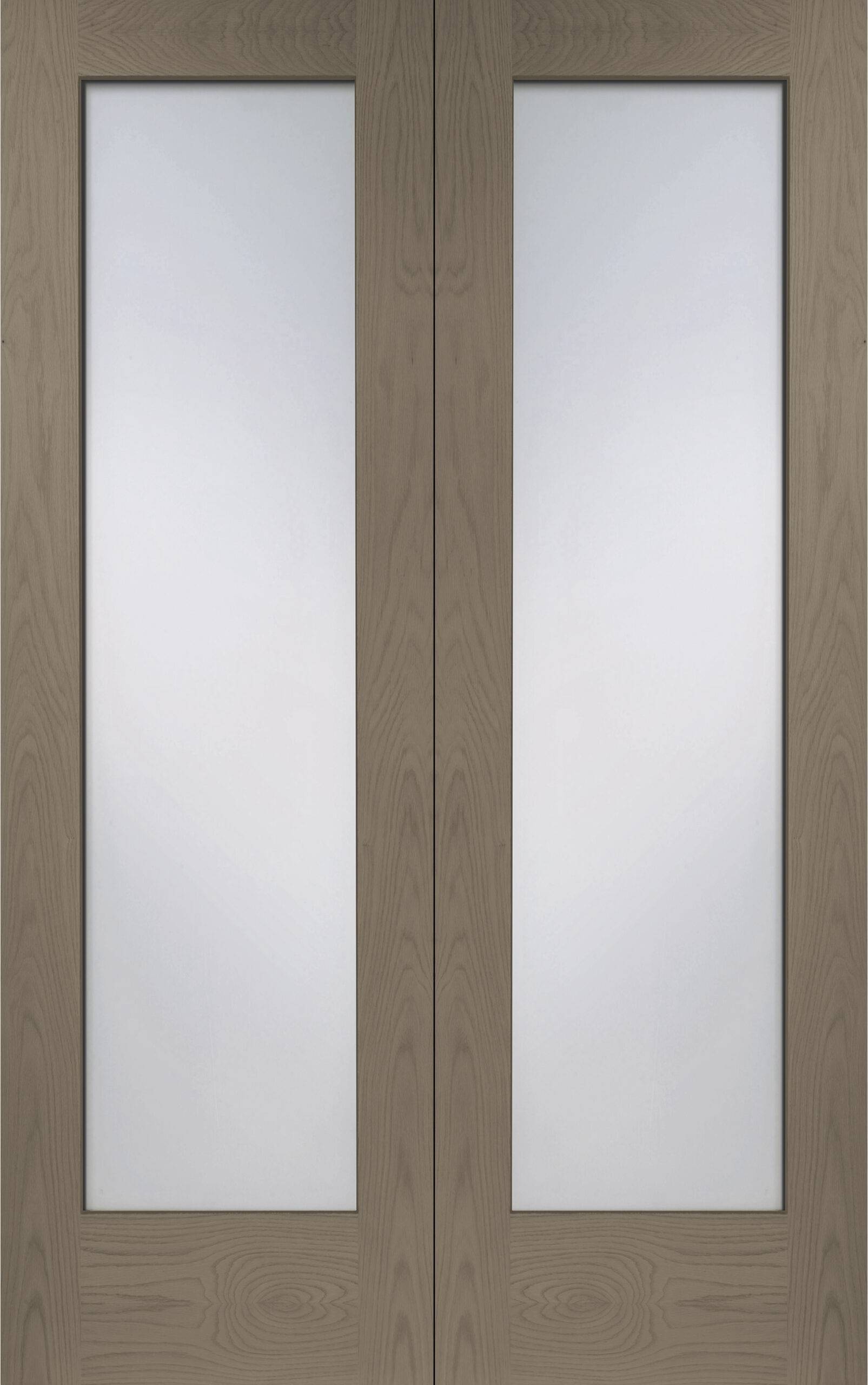 Internal Oak Pattern 10 Door Pair with Obscure Glass – Cappuccino, 1981 x 1524 x 40 mm