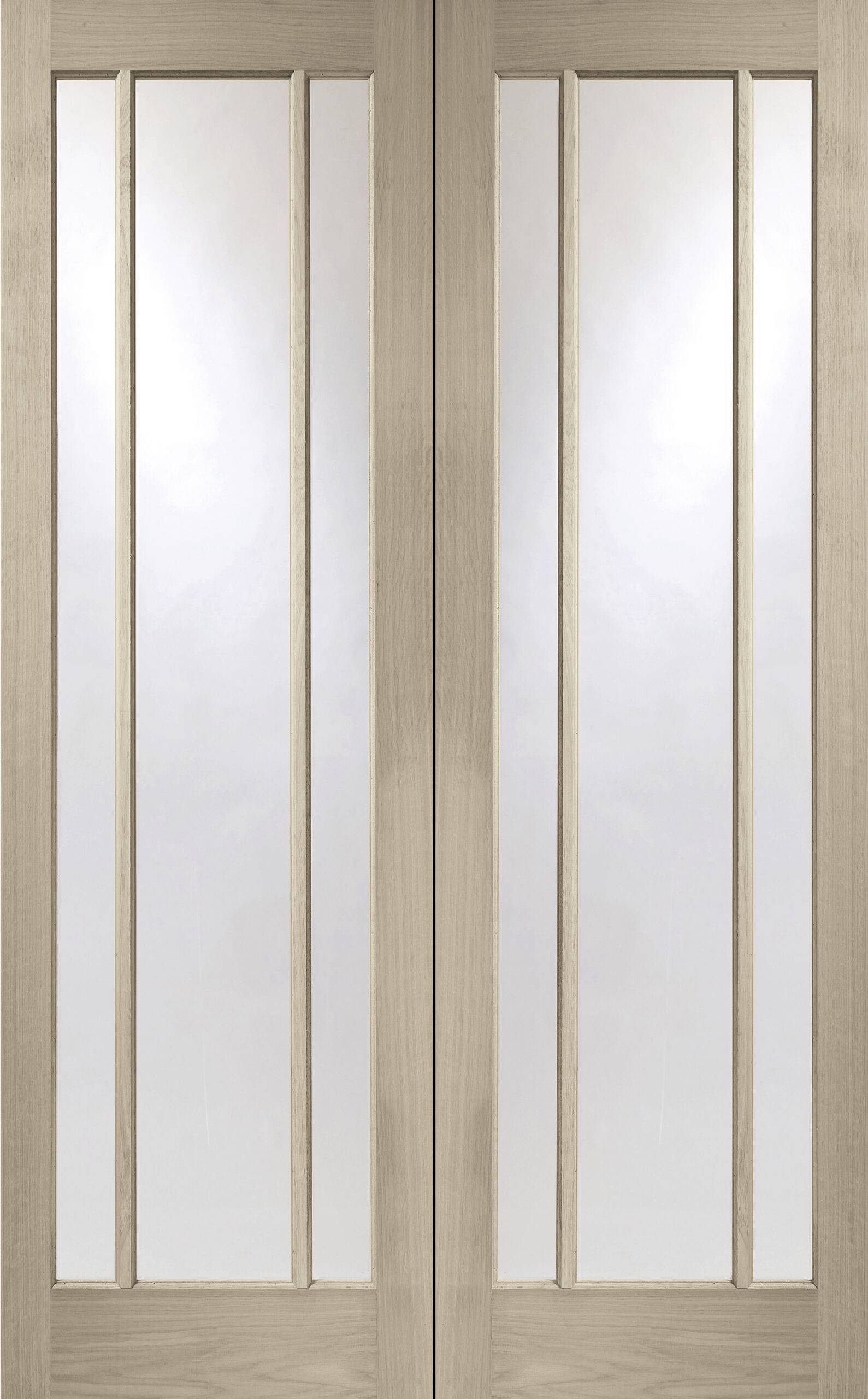 Internal Oak Worcester Pair with Clear Glass – Crema, 1981 x 1524 x 40 mm