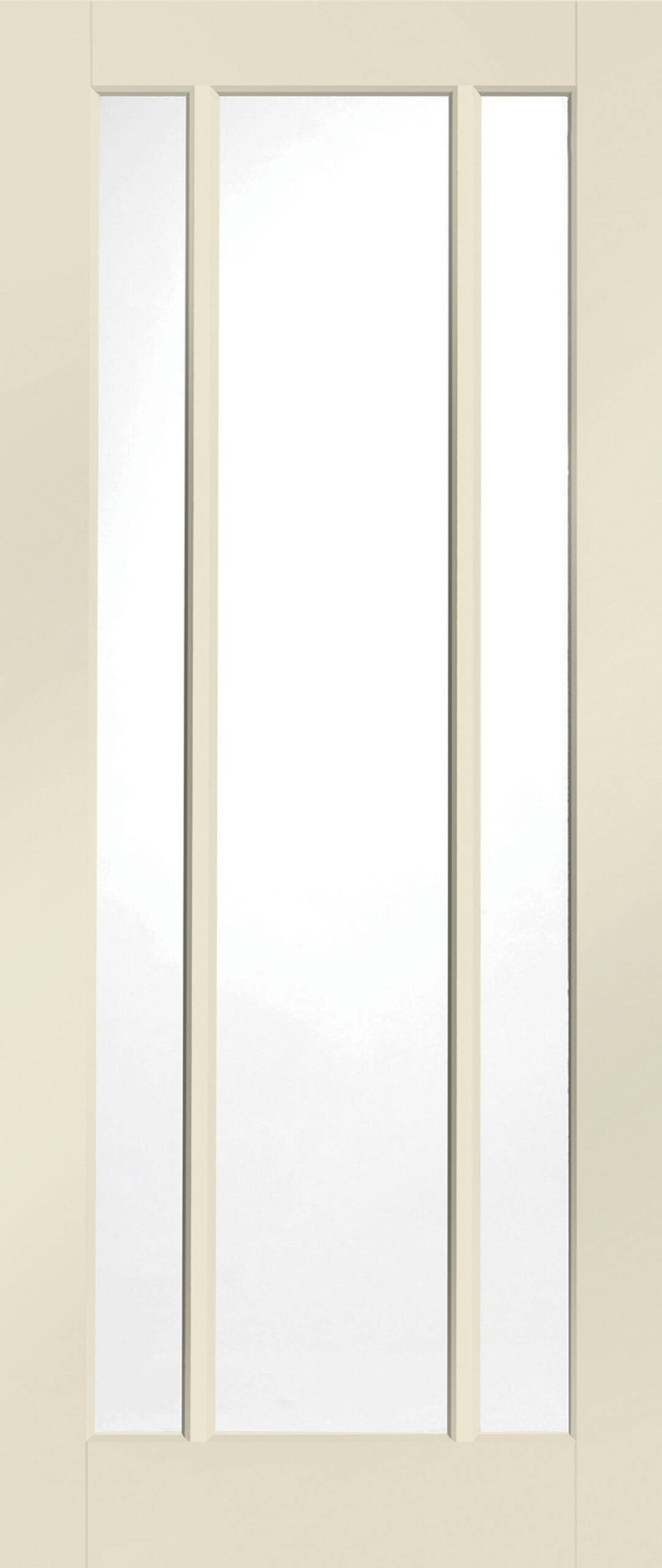 Internal White Primed Worcester Door with Clear Glass Fire Door – 1981 x 838 x 44 mm, Chantilly