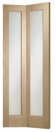 Internal Oak Pattern 10 Bi-Fold with Clear Glass